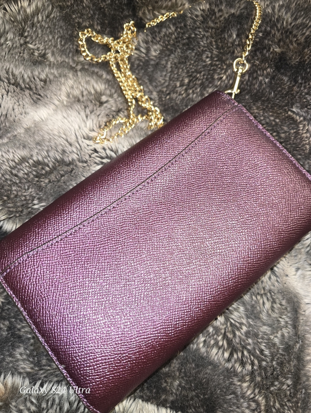 Coach Metallic Purple Crossbody Bag Euc - Picture 3 of 6